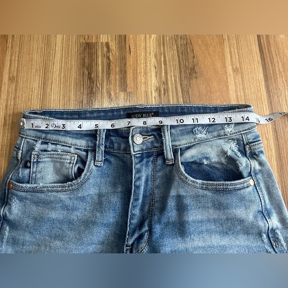 Judy Blue Women Straight Fit Distressed Jeans High Rise Blue Size 28 - Picture 9 of 12